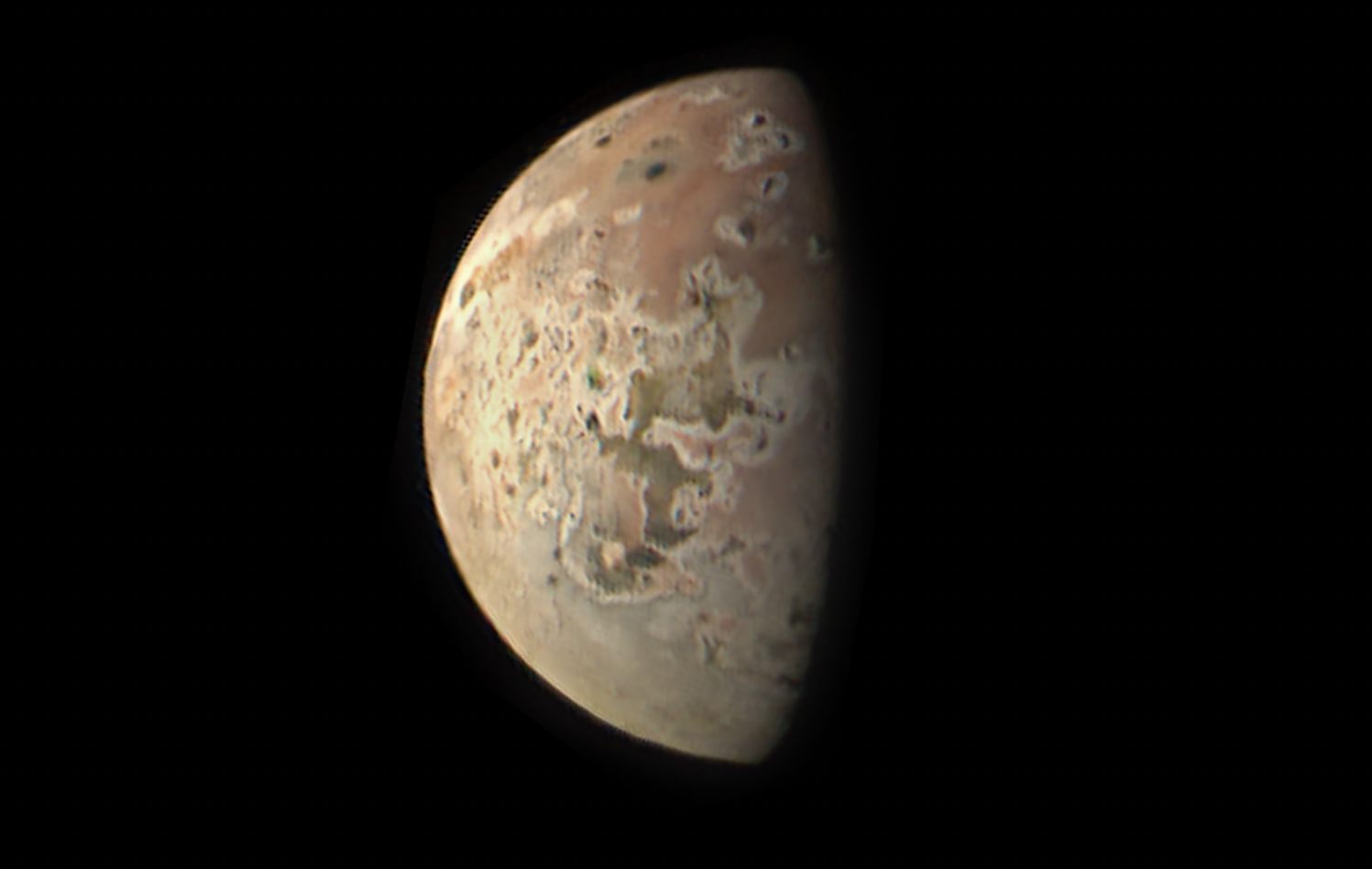 Jupiter's moon Io, as imaged by NASA's Juno spacecraft.