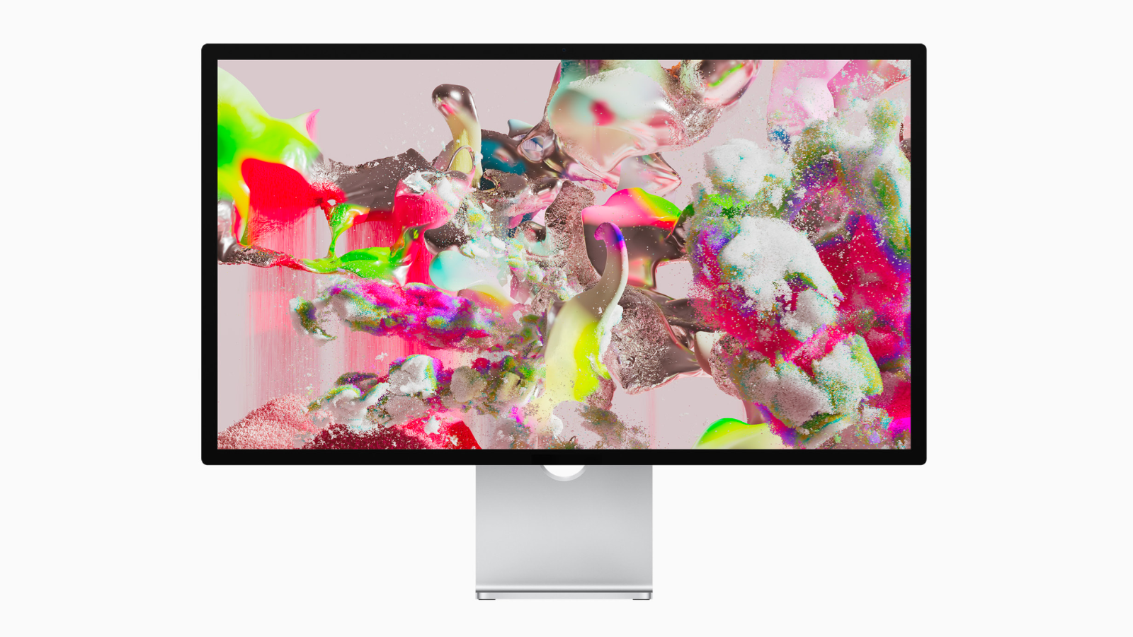 the apple studio display against a light gray background