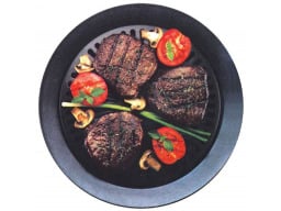 steaks and veggies on smokeless indoor grill