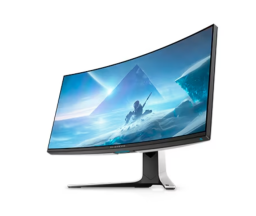 curved gaming monitor with blue image