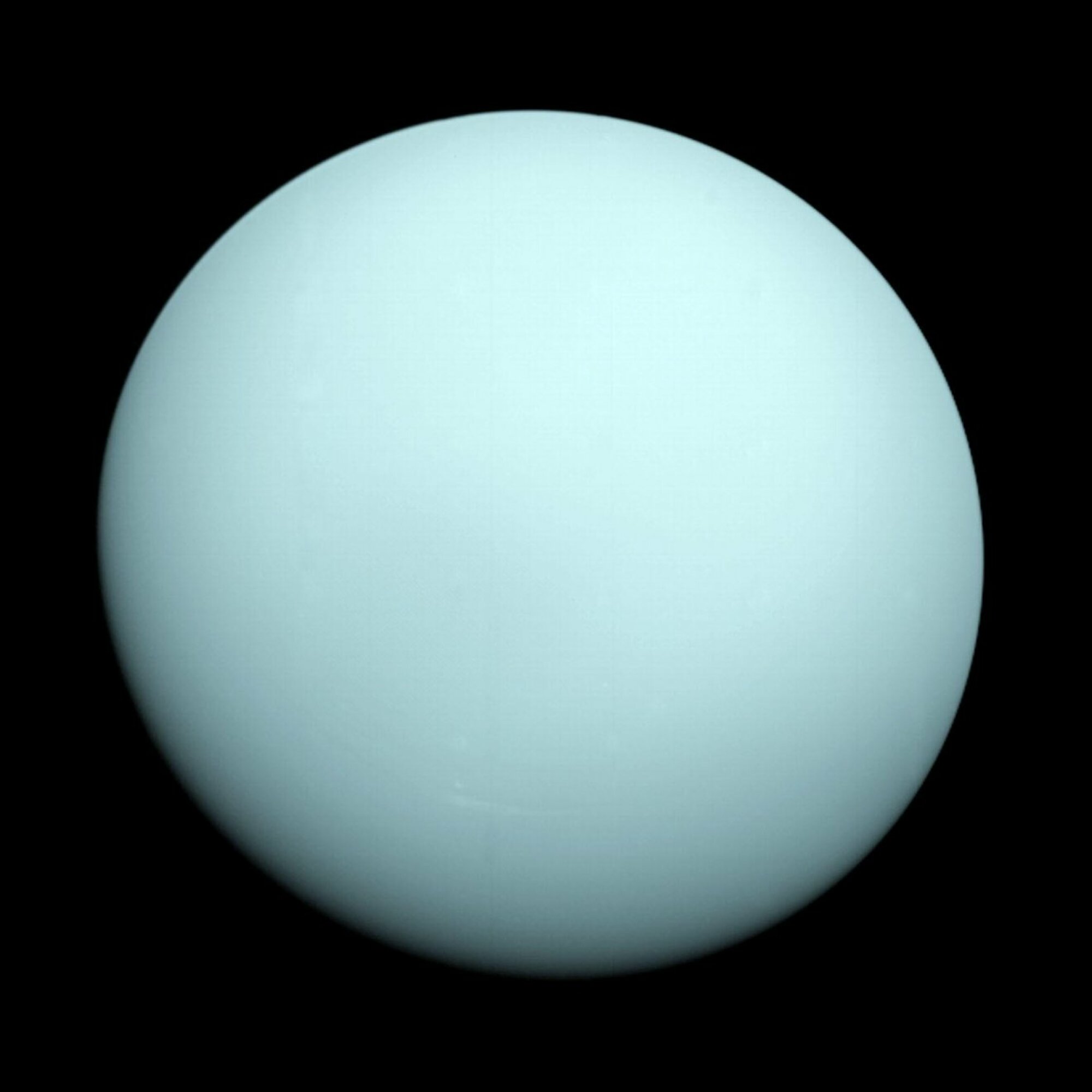 Uranus as viewed by NASA's Voyager 2 spacecraft in 1986.