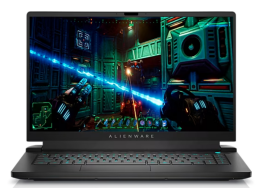 black laptop with video game on screen featuring cyan light and green highlights