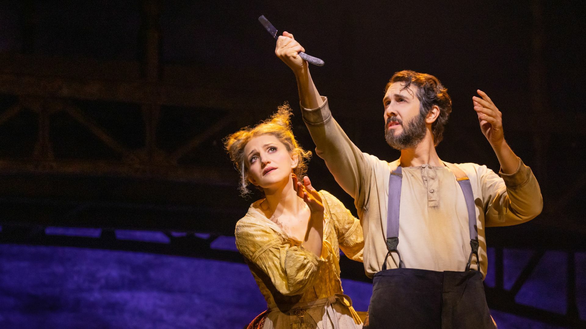 Josh Groban and Annaleigh Ashford sing together in 
