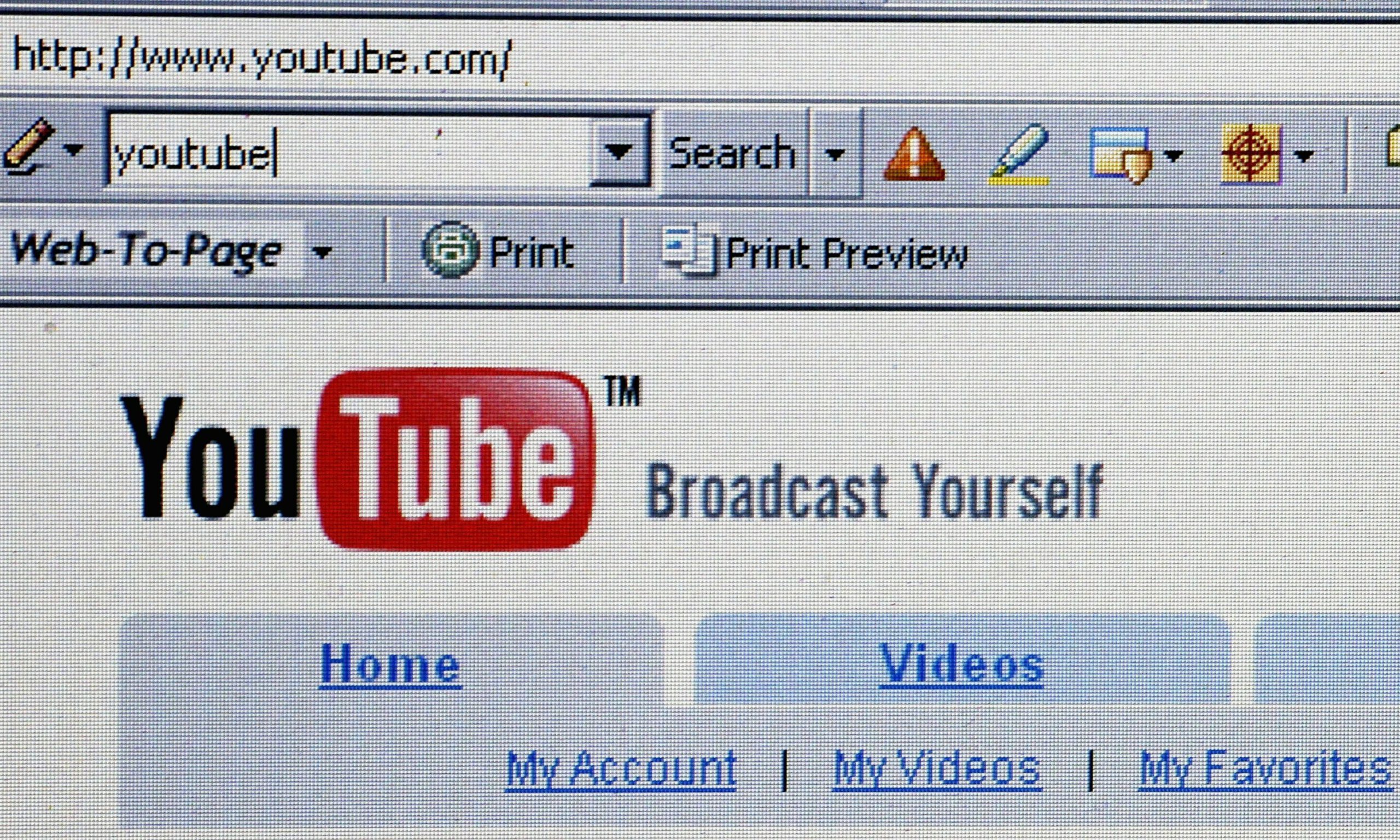 In this photo illustration the YouTube website is displayed on a screen in 2006.