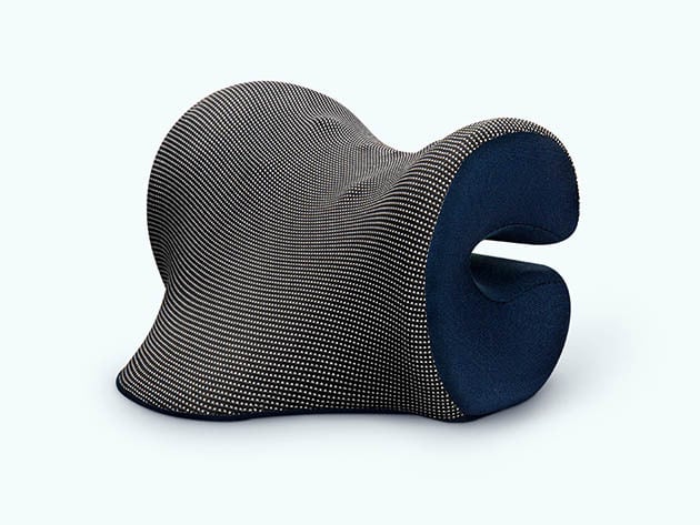 ergonomic pillow in grey and blue