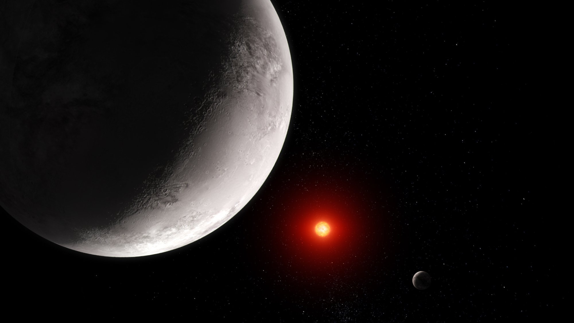 An artist's conception of the exoplanet TRAPPIST-1 c.