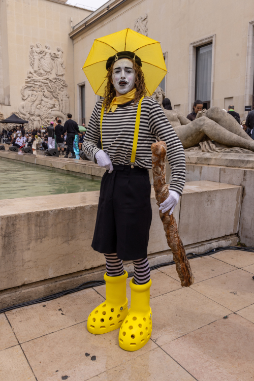 Tommy Cash debuted the Big Yellow Boots (Crocs) at the Rick Owens Menswear Spring/Summer 2024 show as part of Paris Fashion Week.