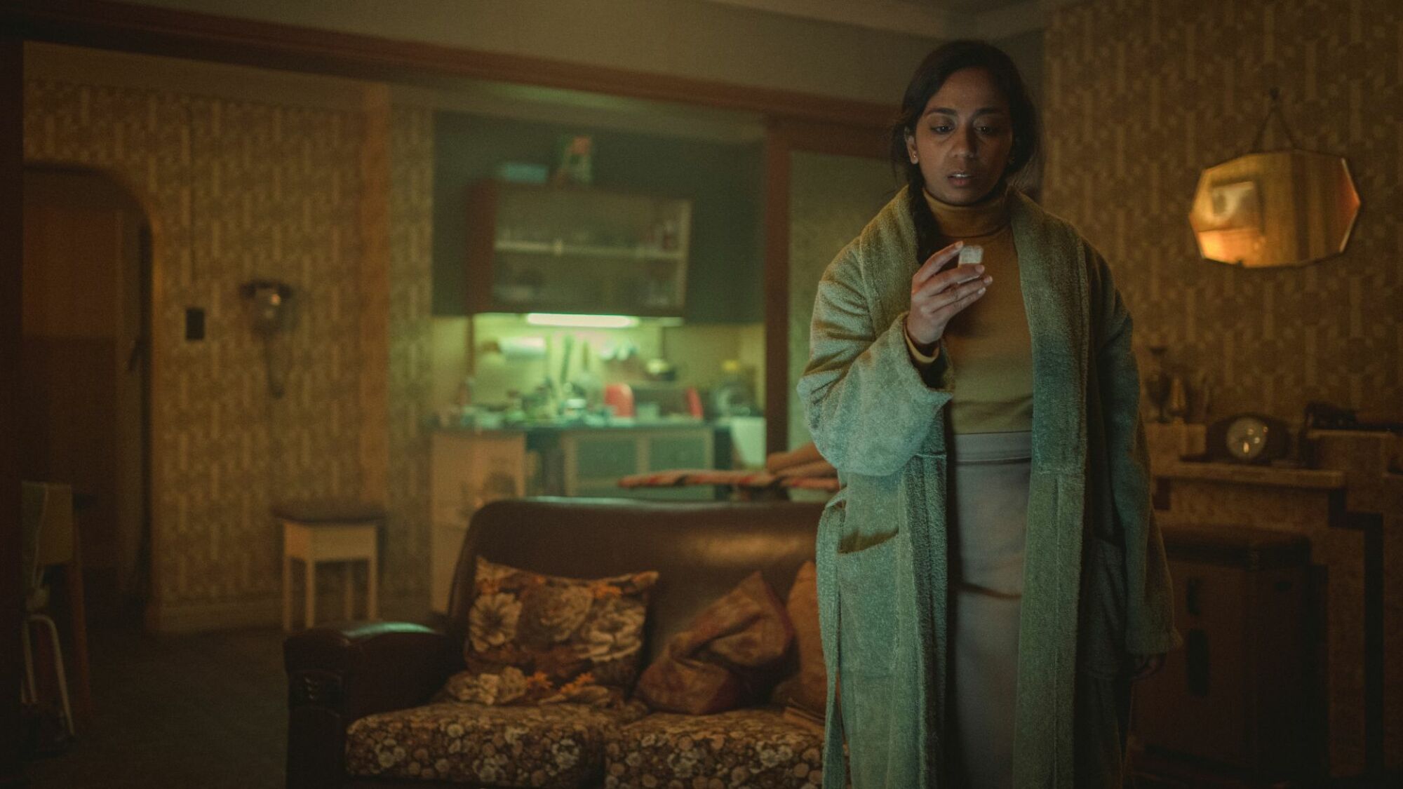 Anjana Vasan as Nida in "Demon 79," a Black Mirror episode in Season 6. 