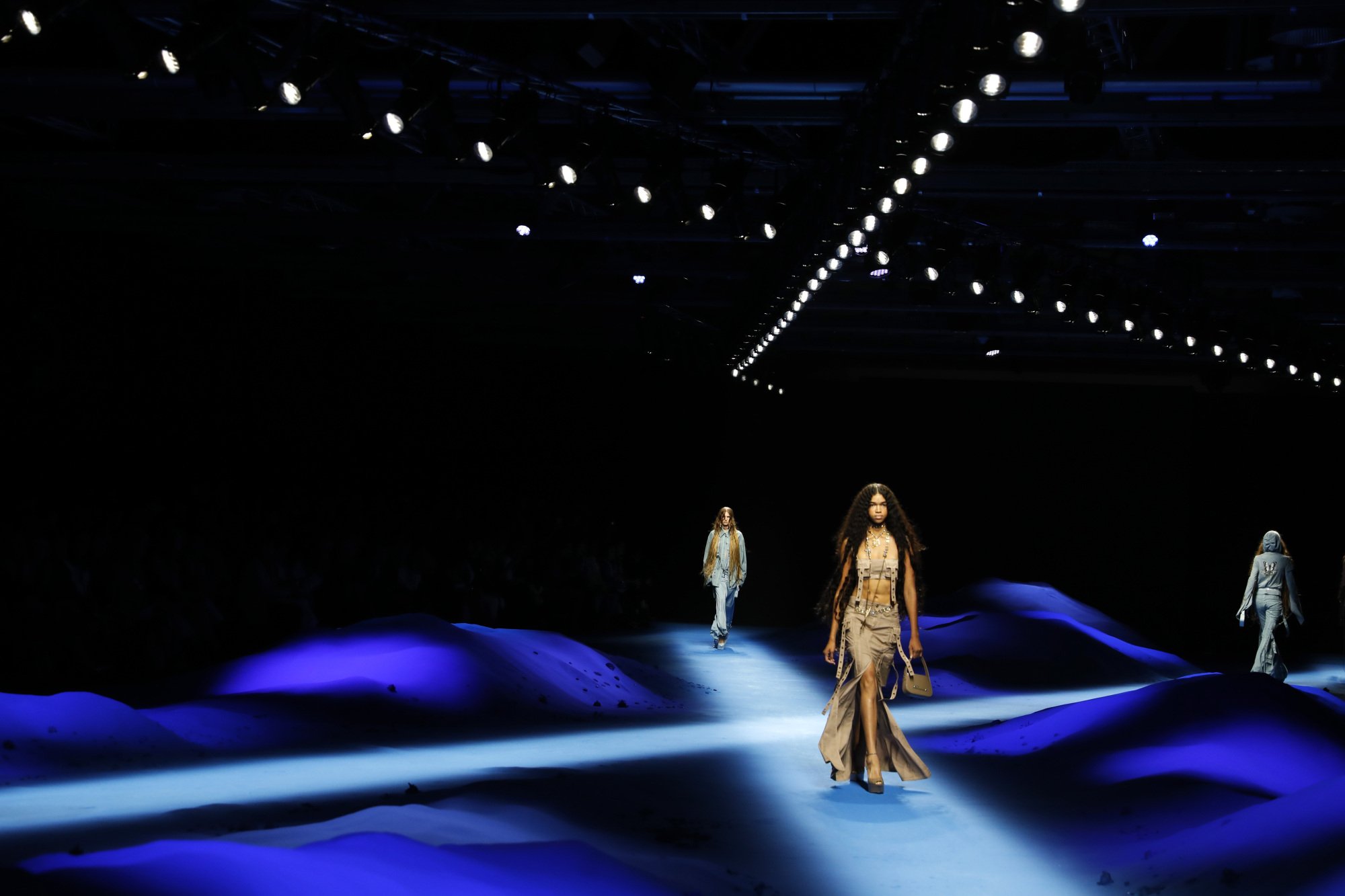 Models walk the runway of the Blumarine Fashion Show during the Milan Fashion Week Womenswear Spring/Summer 2023.