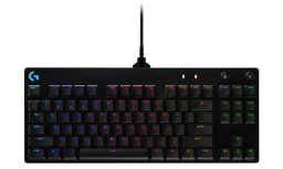 Black gaming keyboard against white background