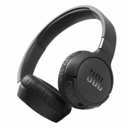 JBL Tune 660NC wireless headphones in a black color over a white background