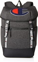 a champion top load backpack in grey