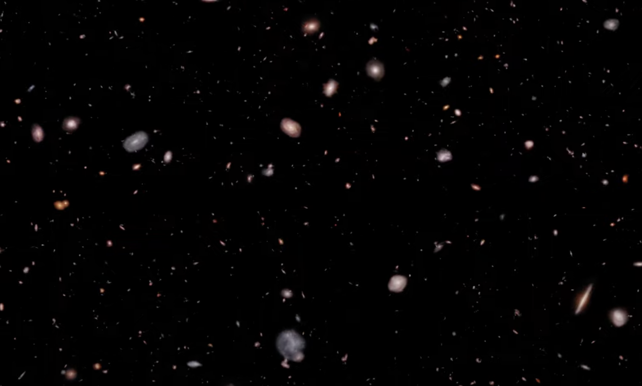 Thousands of vivid galaxies viewed by the James Webb Space Telescope.