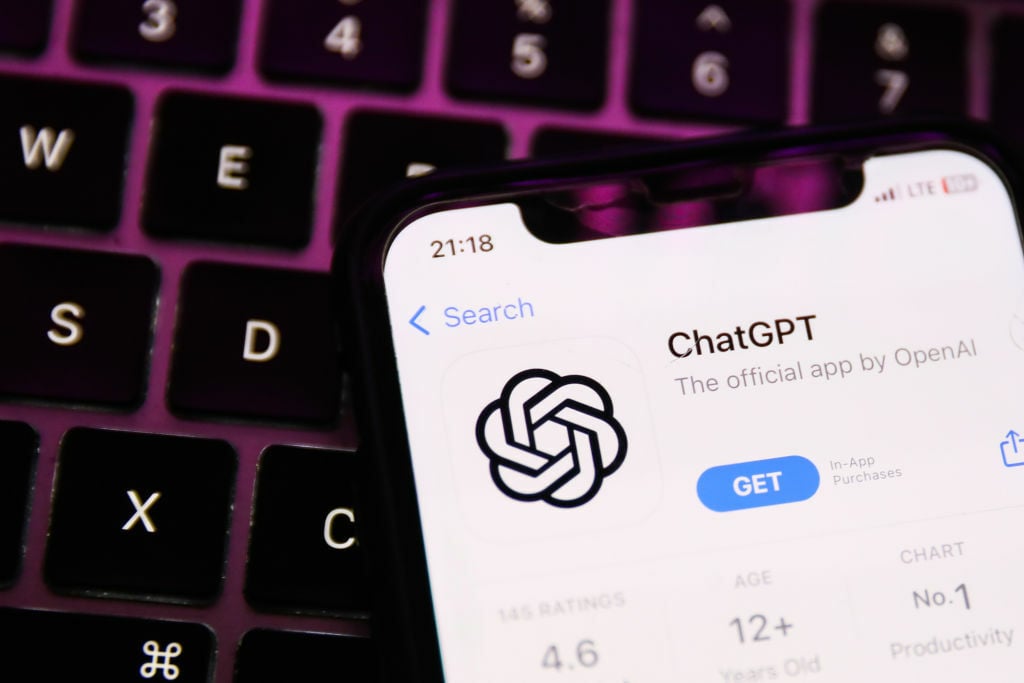 ChatGPT app on a smartphone