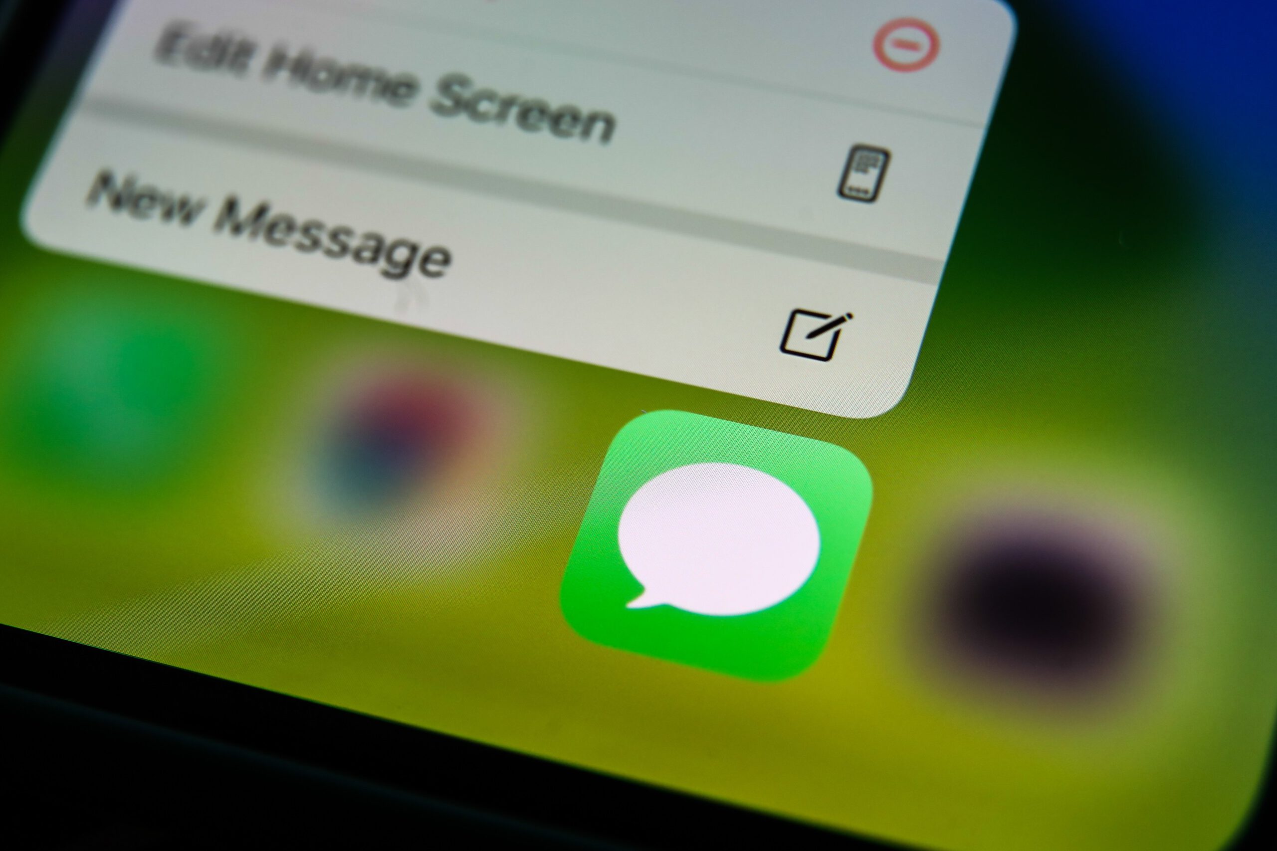 iphones messages app on screen