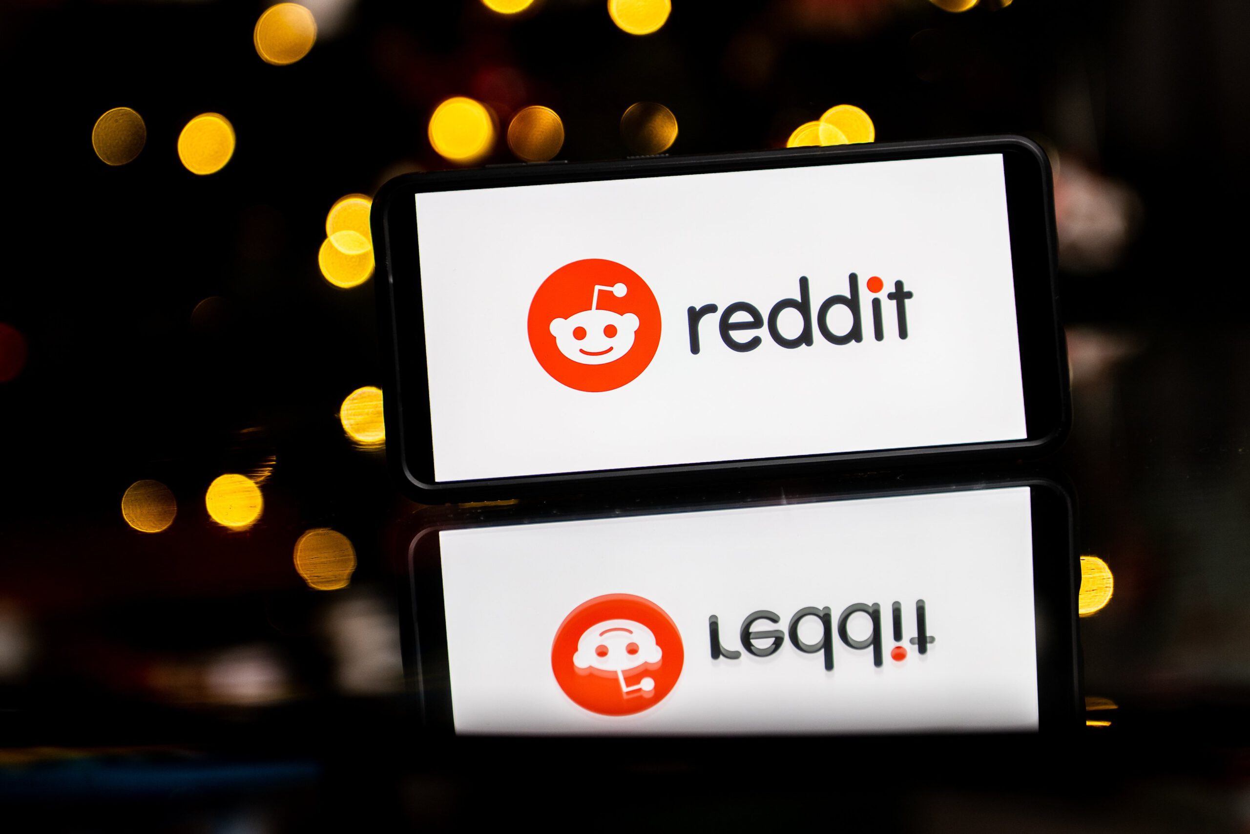 The reddit logo displayed on a smartphone screen.