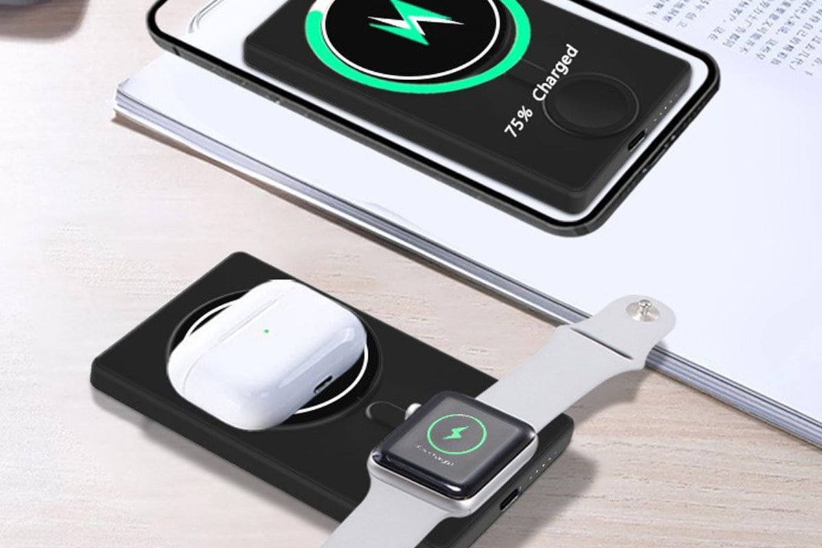apple watch and apple airpods on wireless charger