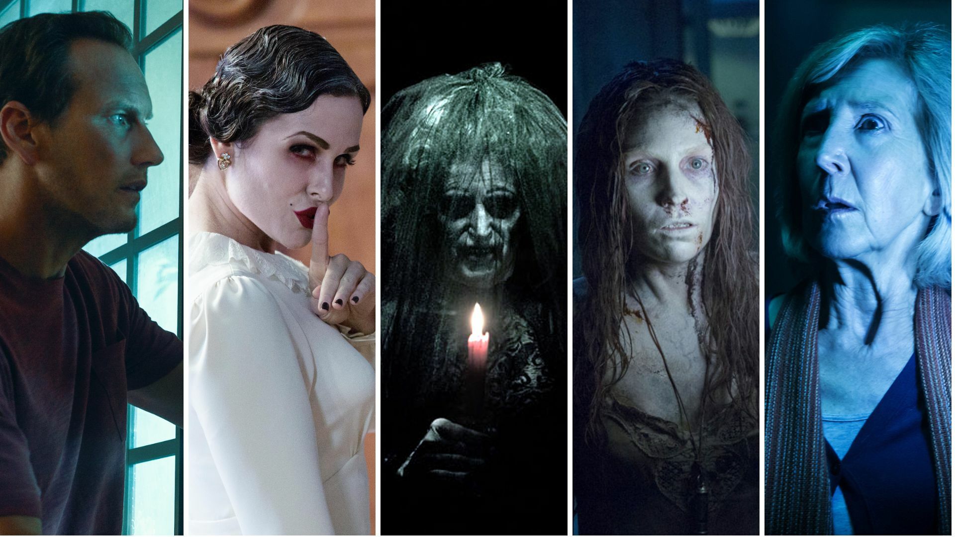 Composite of images from Insidious franchise movies 