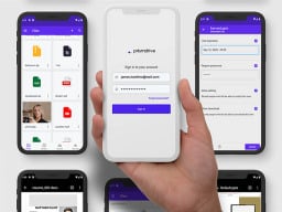 smartphones showing Prism Drive app