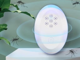 pest repeller with mosquitos flying