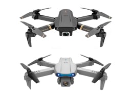 The Alpha Z PRO 4K and the Flying Fox 4K Dual-Camera drones hovering one on top of another