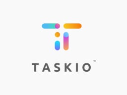 Taskio logo over a white background