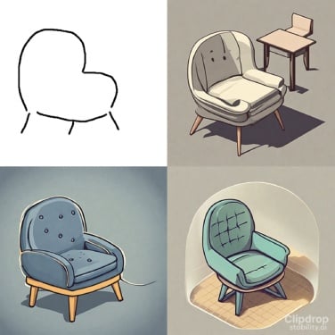 A sketch of a chair.