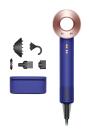 Dyson Supersonic hair dryer in vinca blue and rosé with attachments and carrying bag