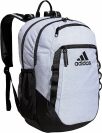 adidas Excel 6 Backpack in a white and black color over a white background
