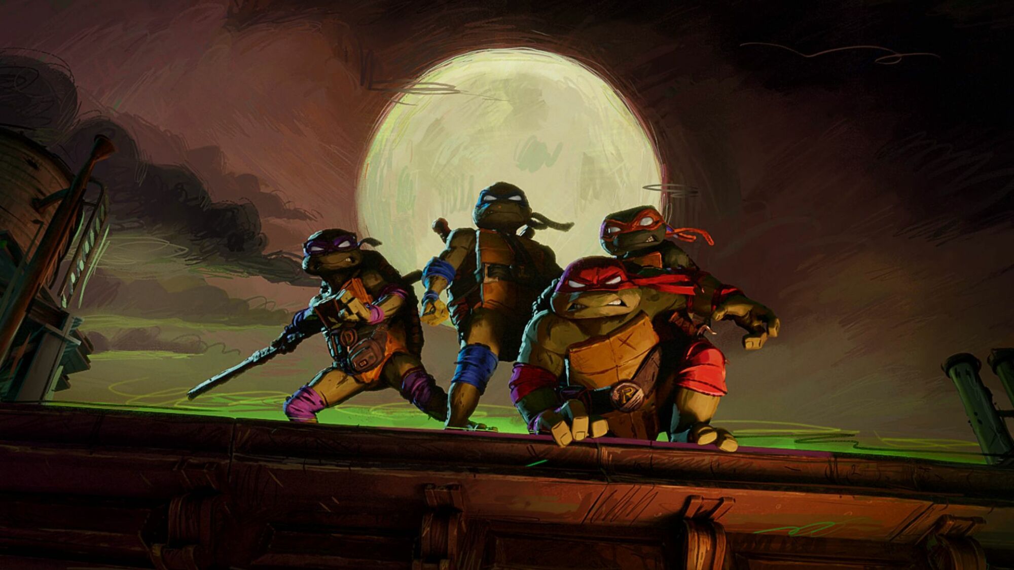The turtles in "Teenage Mutant Ninja Turtles: Mutant Mayhem"