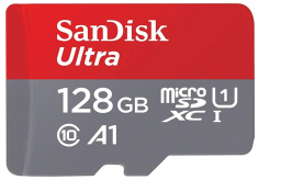 SanDisk Ultra SD card in red and grey 