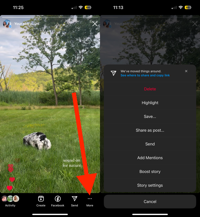 How to add mentions in an Instagram Story after it's posted