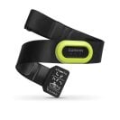 Garmin HRM-Pro heart rate strap in lime-green and black over a white background