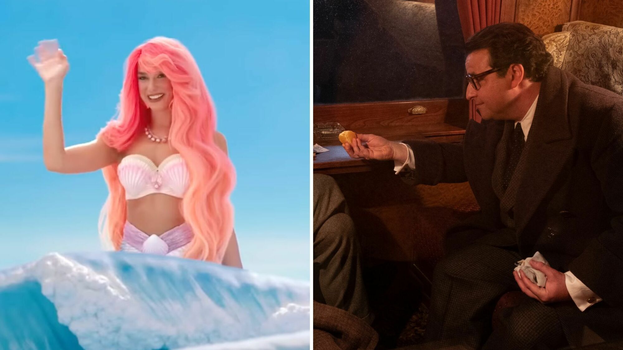 Dua Lipa as Mermaid Barbie and David Krumholtz as Isidor Rabi
