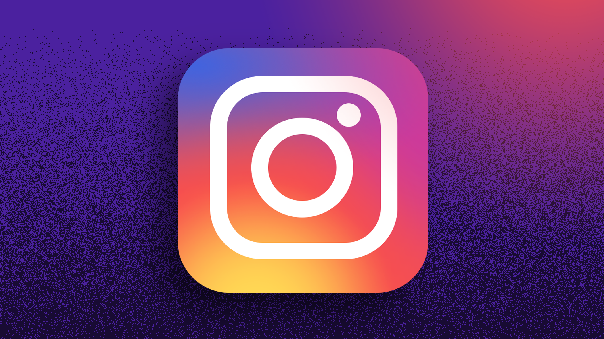Instagram logo on a purple background