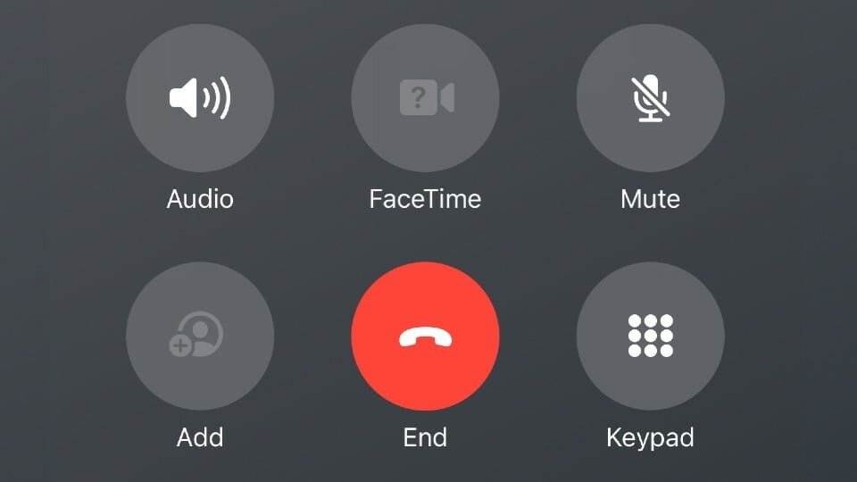 iOS end call button