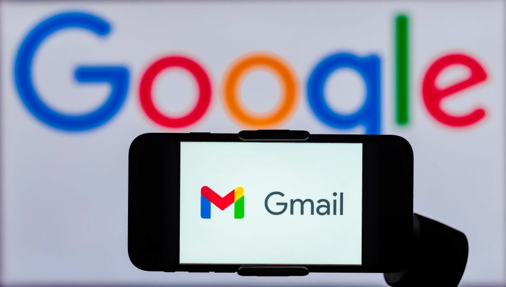 Gmail logo on phone screen