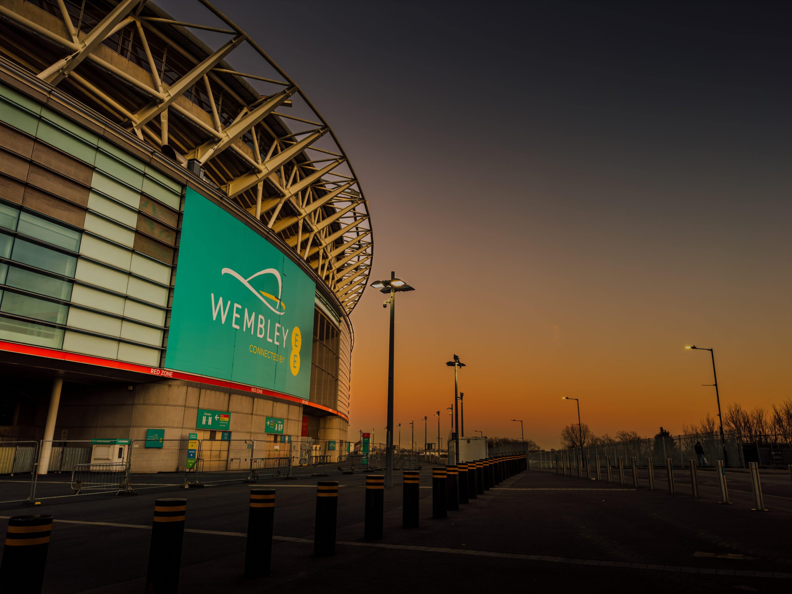 Sunset outside Wembley Stadium 