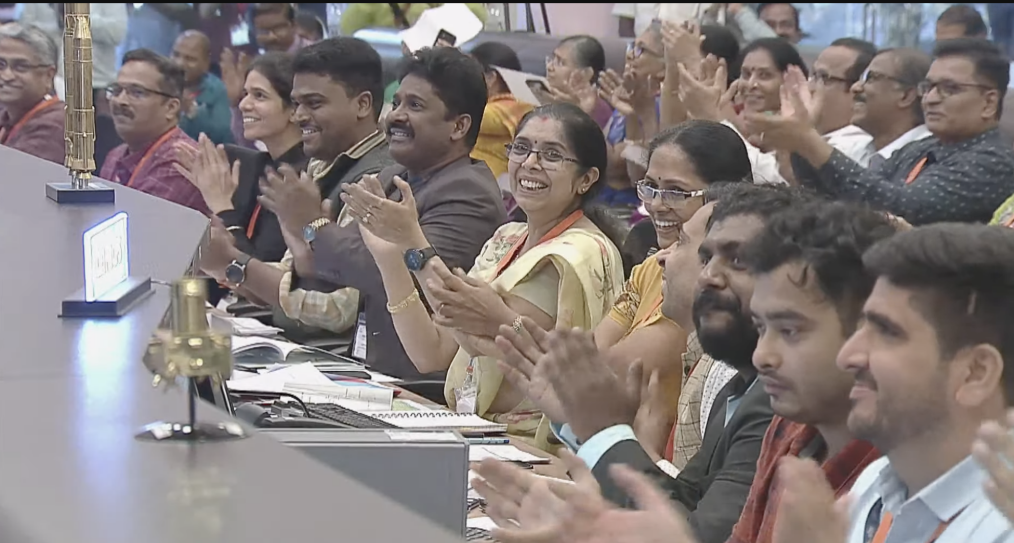 ISRO celebrating moon landing success