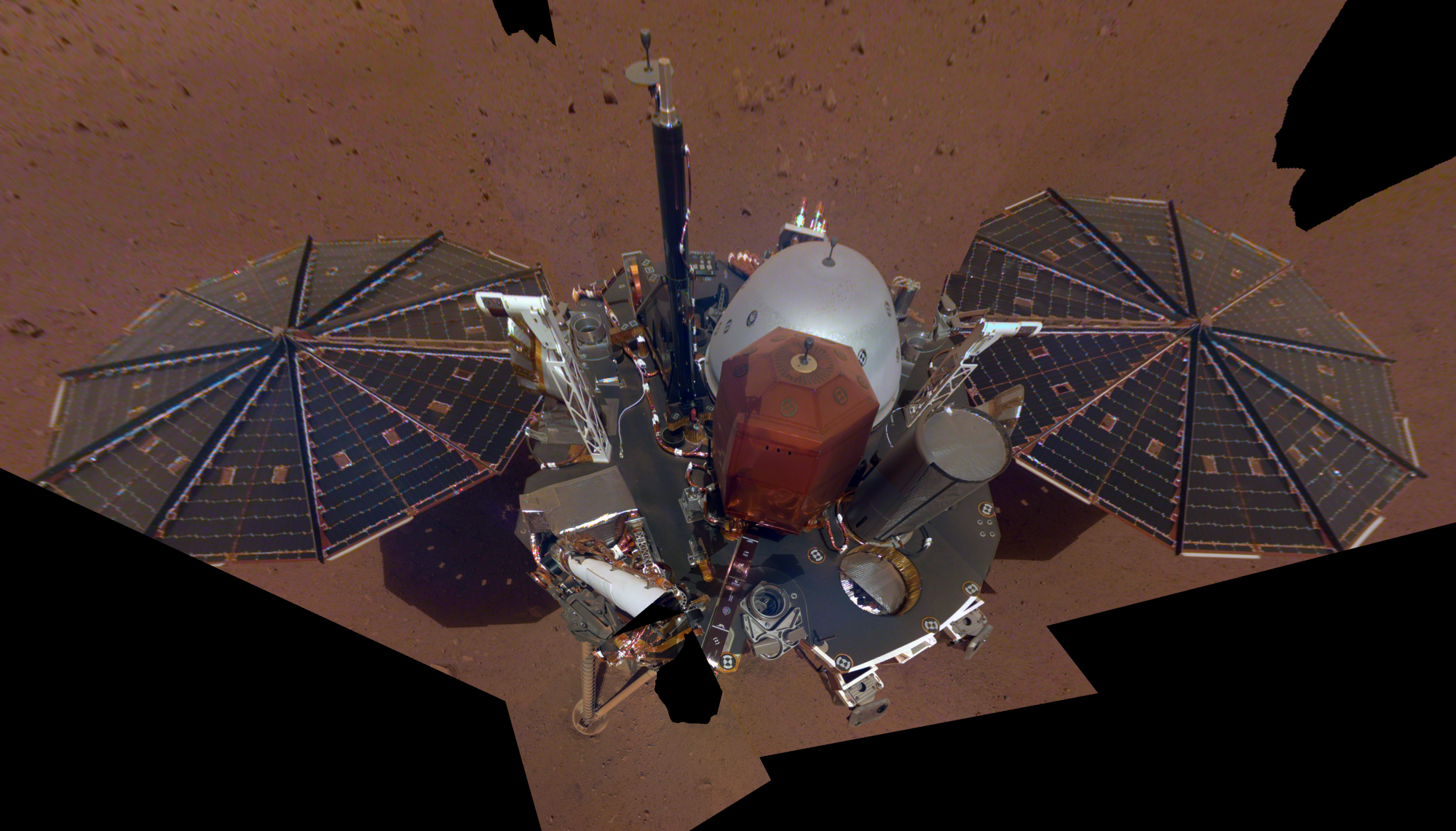 Insight lander collecting data on Mars