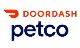 Red DoorDash logo and blue Petco logo on white background