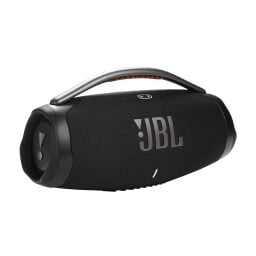 The JBL Boombox 3 in a black color over a white background