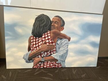 Painting of Michelle and Barack Obama