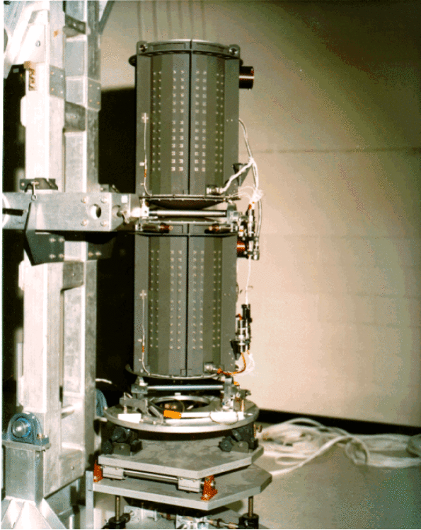 Two of the three "Multi-Hundred Watt Radioisotope Thermoelectric Generators" as they're prepared for a Voyager spacecraft.
