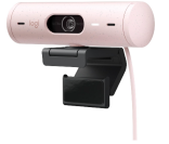 pastel pink webcam with black base clip