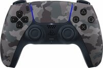 a ps5 dualsense wireless controller in gray camouflage