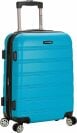 Rockland spinner wheel bag in a turquoise color over a white background