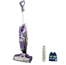 vacuum with three cleaning supply bottles to the right