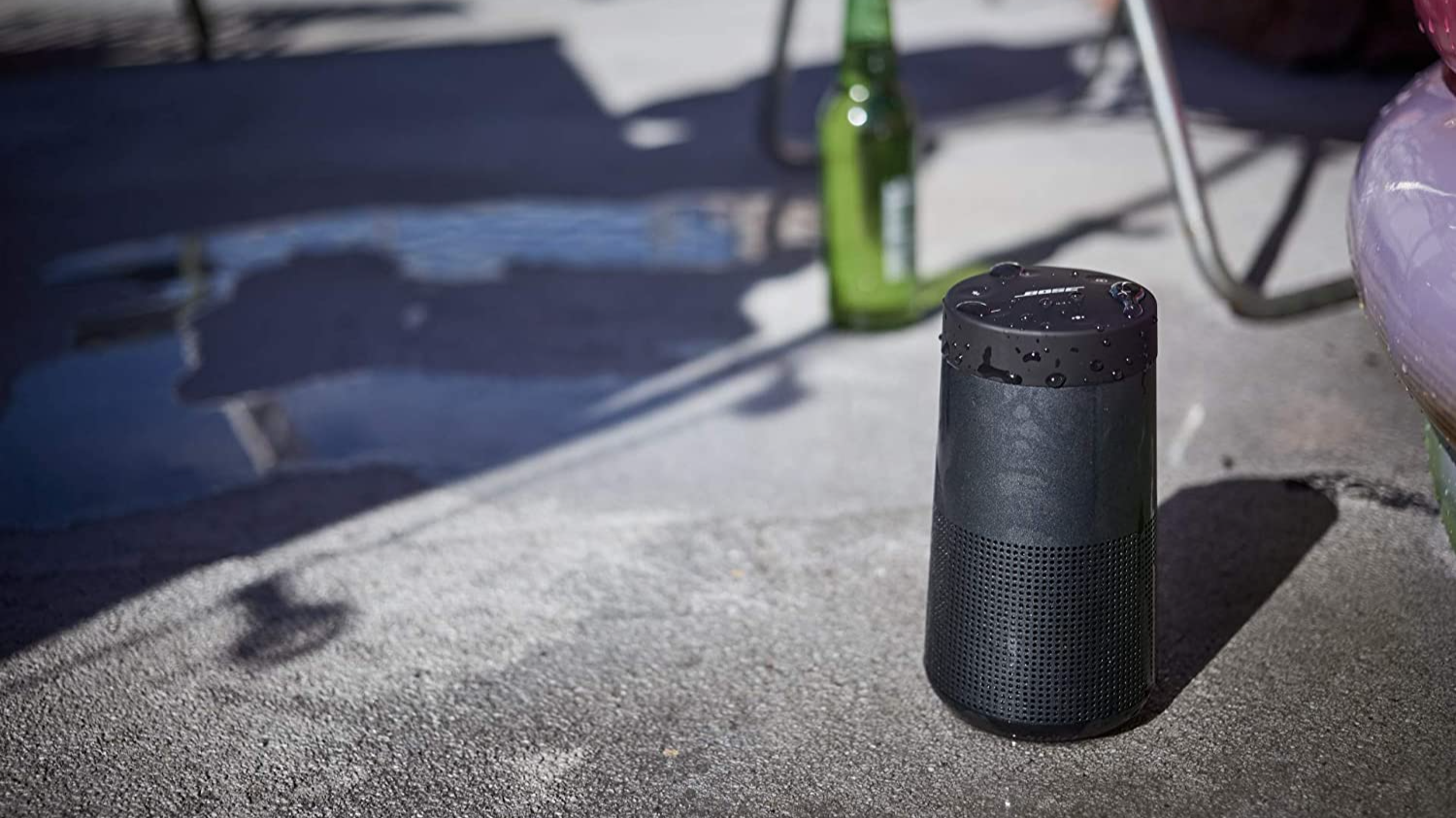 A Bose speaker outdoors
