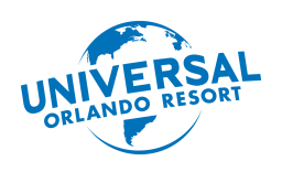 Blue Universal Orlando logo on white background